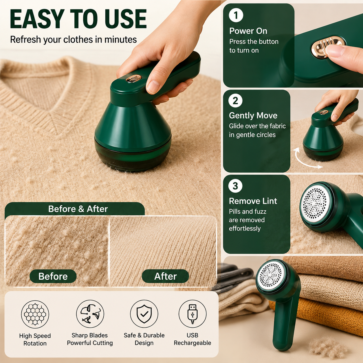 Rechargeable lint remover