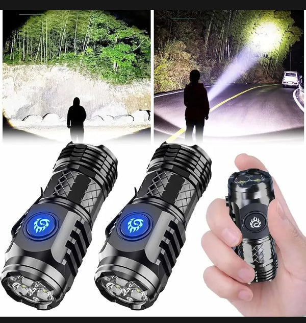 Ultra Powerful Flashlight 3 Core LED Mini Tactical Flashlight Rechargeable